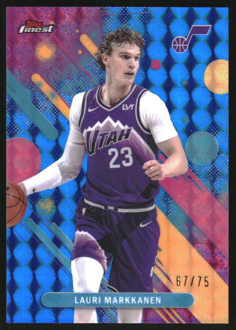 2025-26 Finest Blue Geometric Refractors #71 Lauri Markkanen C /75