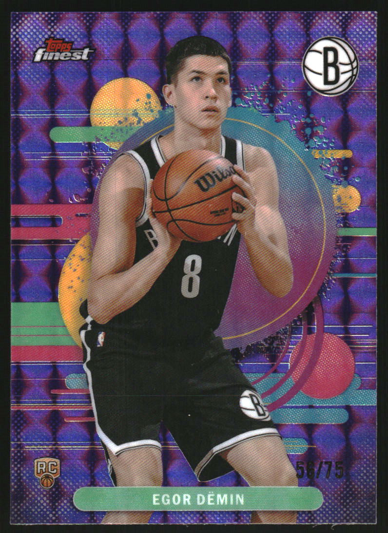 2025-26 Finest Purple Geometric Refractors #108 Egor Demin U /75
