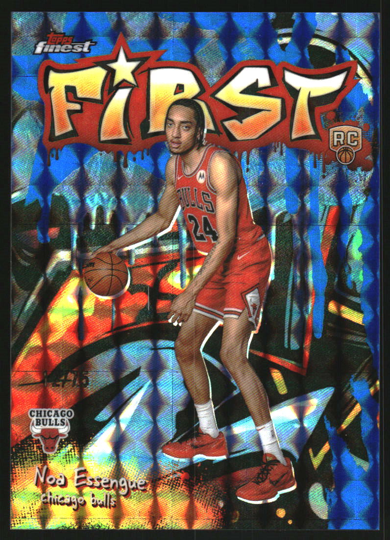 2025-26 Finest First Blue Geometric Refractors #F12 Noa Essengue /75