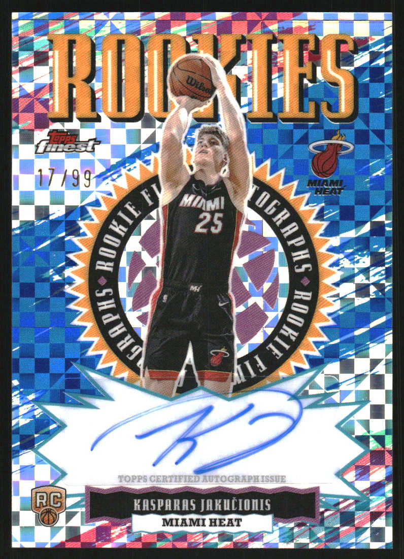 2025-26 Finest Rookie Autographs Blue X-Fractors #RFAKJ Kasparas Jakucionis Auto /99