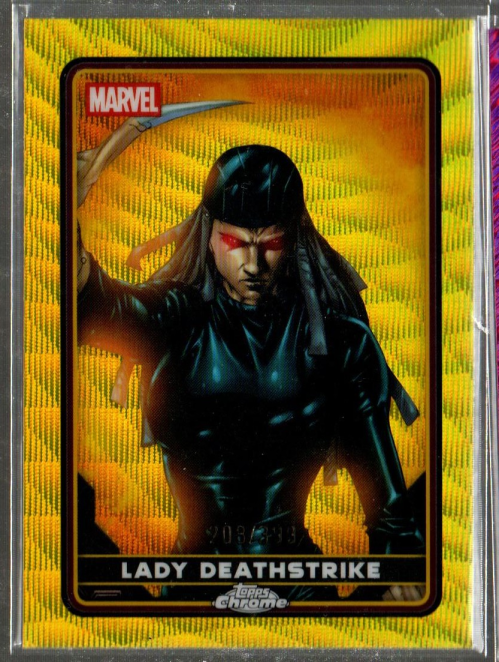 2025 Topps Chrome Deadpool Yellow Wave Refractors #13 Lady Deathstrike