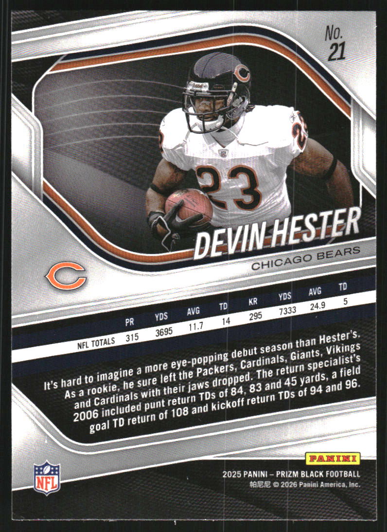 2025 Panini Prizm Black #21 Devin Hester