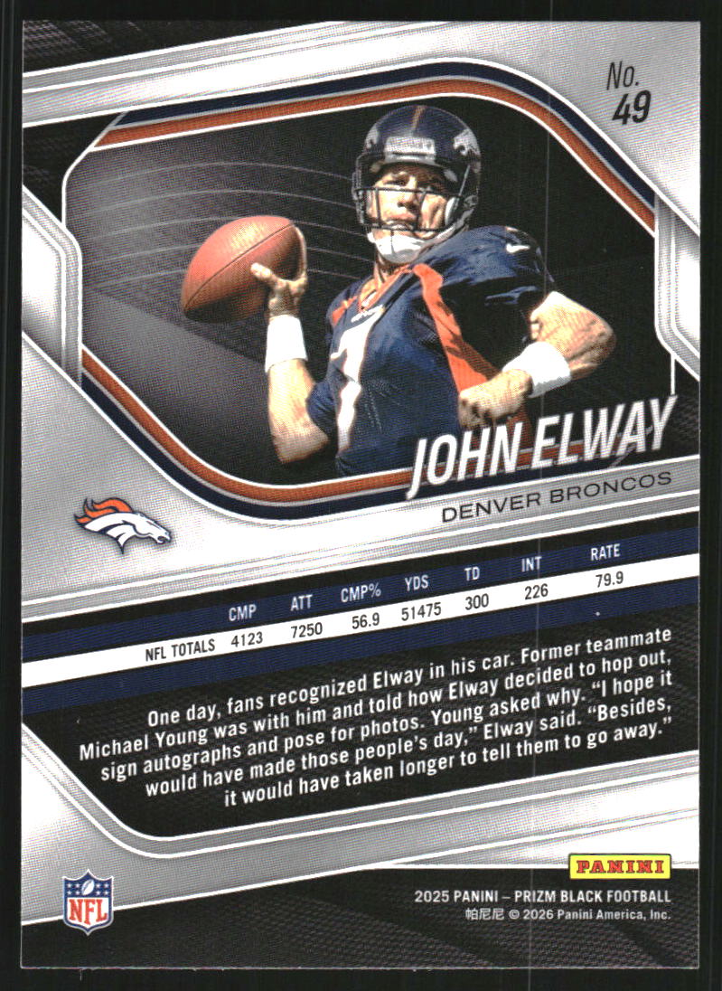 2025 Panini Prizm Black #49 John Elway