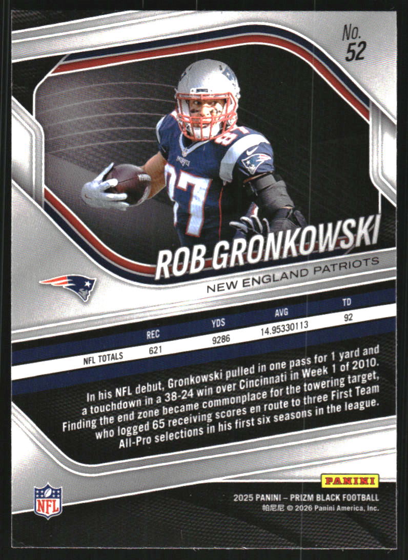 2025 Panini Prizm Black #52 Rob Gronkowski