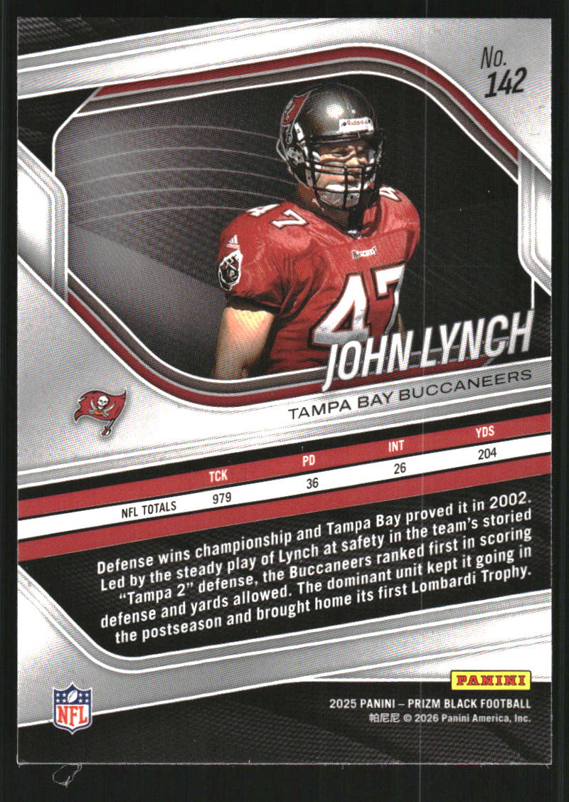 2025 Panini Prizm Black #142 John Lynch