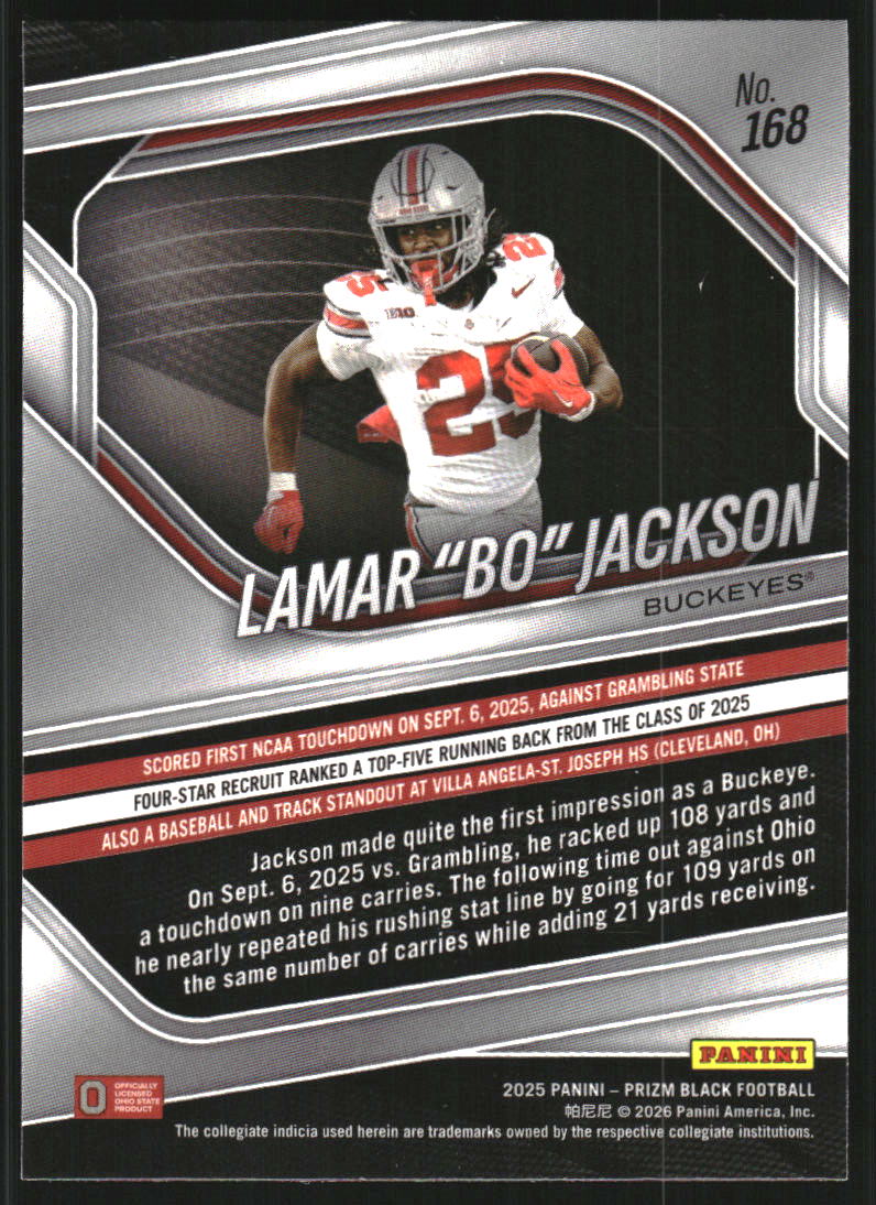 2025 Panini Prizm Black #168 Lamar Bo Jackson