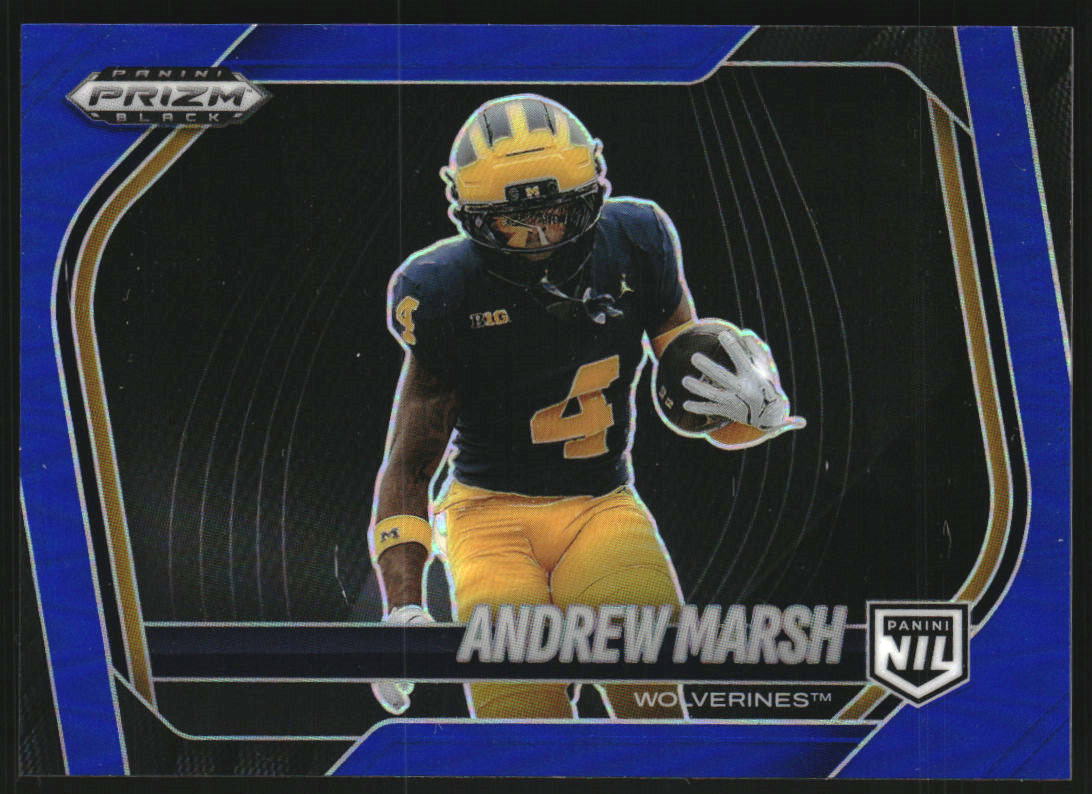 2025 Panini Prizm Black Prizms Blue #188 Andrew Marsh /199