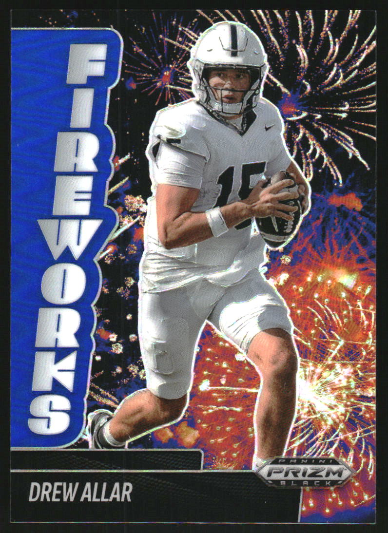 2025 Panini Prizm Black Fireworks Prizms Blue #13 Drew Allar /199