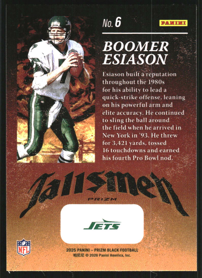 2025 Panini Prizm Black Talismen Prizms Silver #6 Boomer Esiason