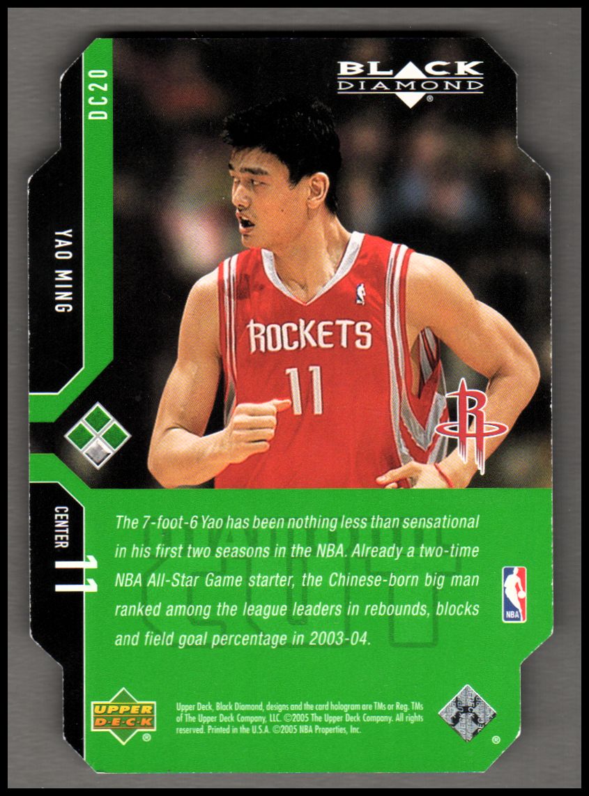 2004-05 Black Diamond Die Cuts Triple Diamond #DC20 Yao Ming - NM-MT
