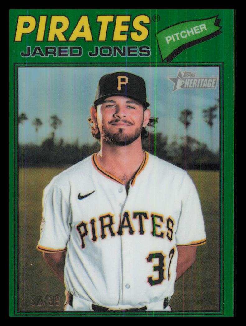 2026 Topps Heritage Chrome Green Refractors #141 Jared Jones
