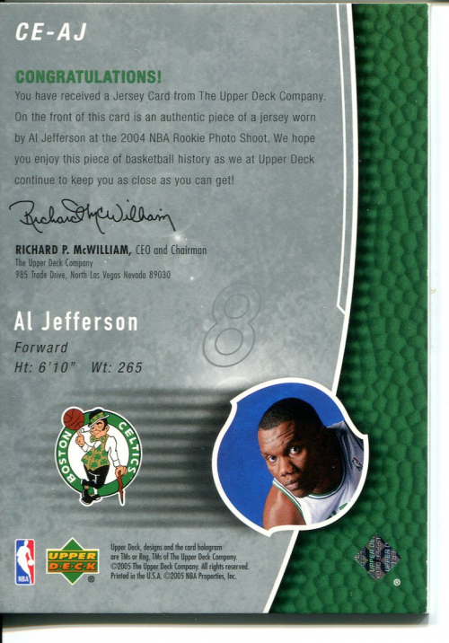 2004-05 Upper Deck Trilogy The Cutting Edge #AJ Al Jefferson back image