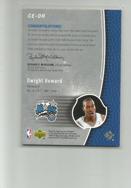 2004-05 Upper Deck Trilogy The Cutting Edge #DH Dwight Howard back image