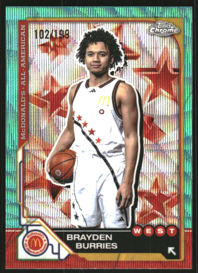 2025 Topps Chrome McDonald's All American Aqua Wave Refractors #8 Brayden Burries /199