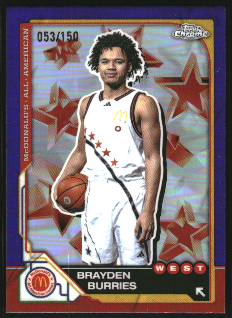 2025 Topps Chrome McDonald's All American Purple Refractors #8 Brayden Burries /150