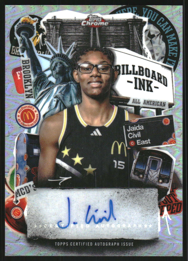 2025 Topps Chrome McDonald's All American Billboard Ink #BIJC Jaida Civil Auto