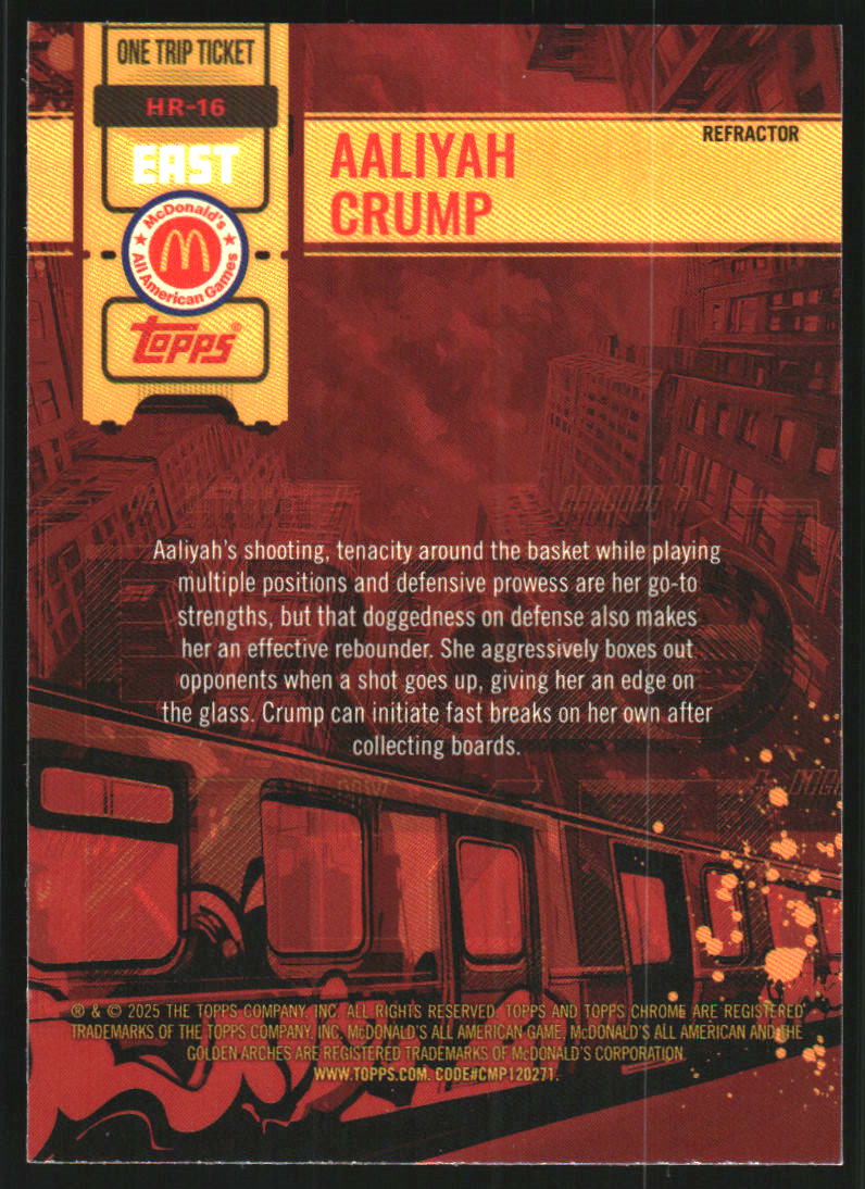 2025 Topps Chrome McDonald's All American High Rises Refractors #HR16 Aaliyah Crump