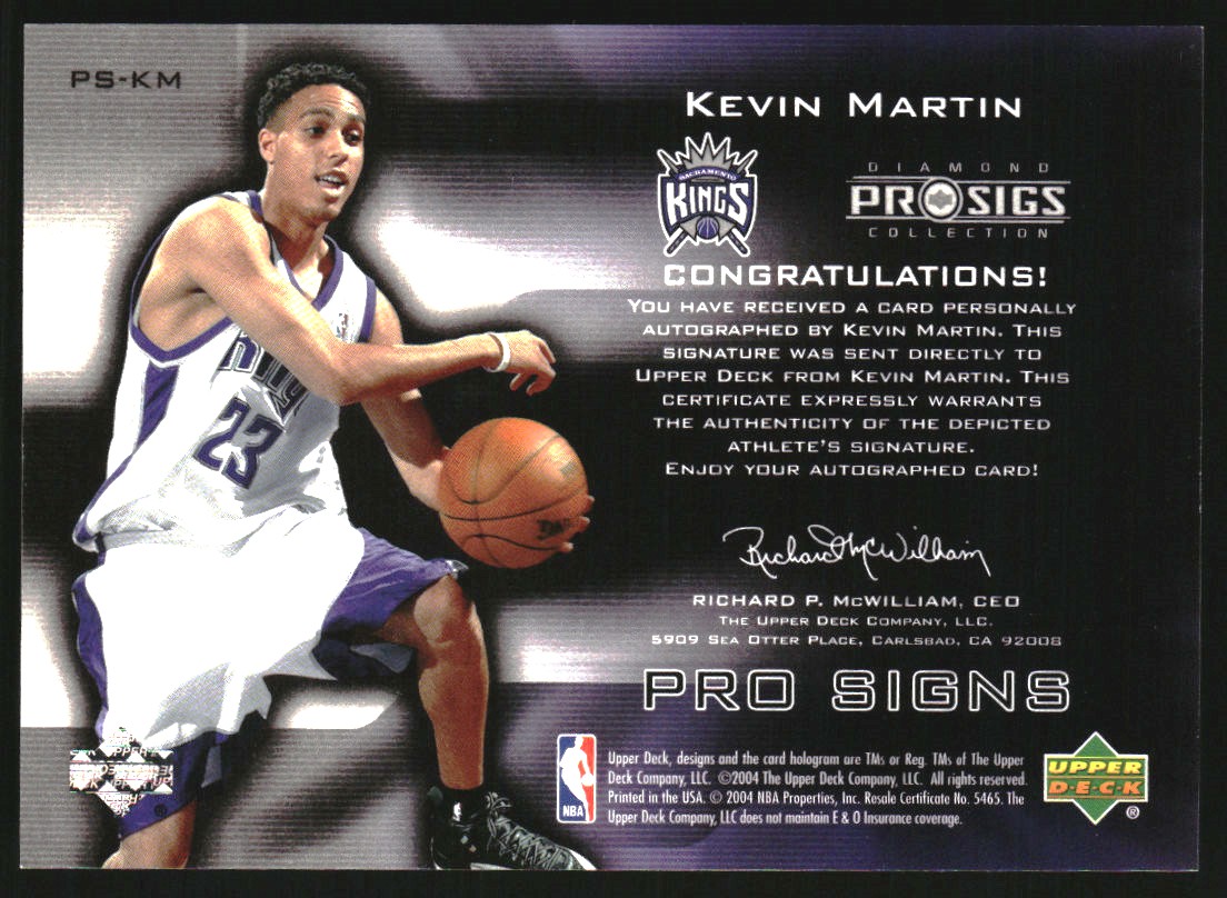 2004-05 Upper Deck Pro Sigs Pro Signs Rookies #KM Kevin Martin