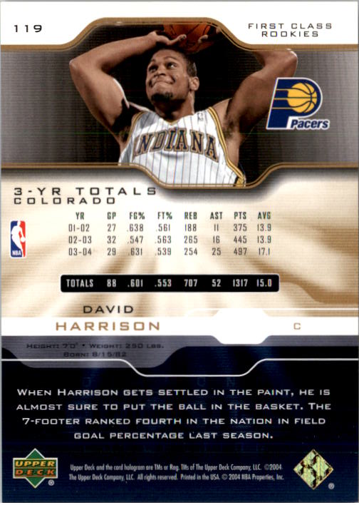 2004-05 Upper Deck Pro Sigs Gold #119 David Harrison