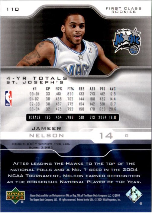 2004-05 Upper Deck Pro Sigs Silver #110 Jameer Nelson