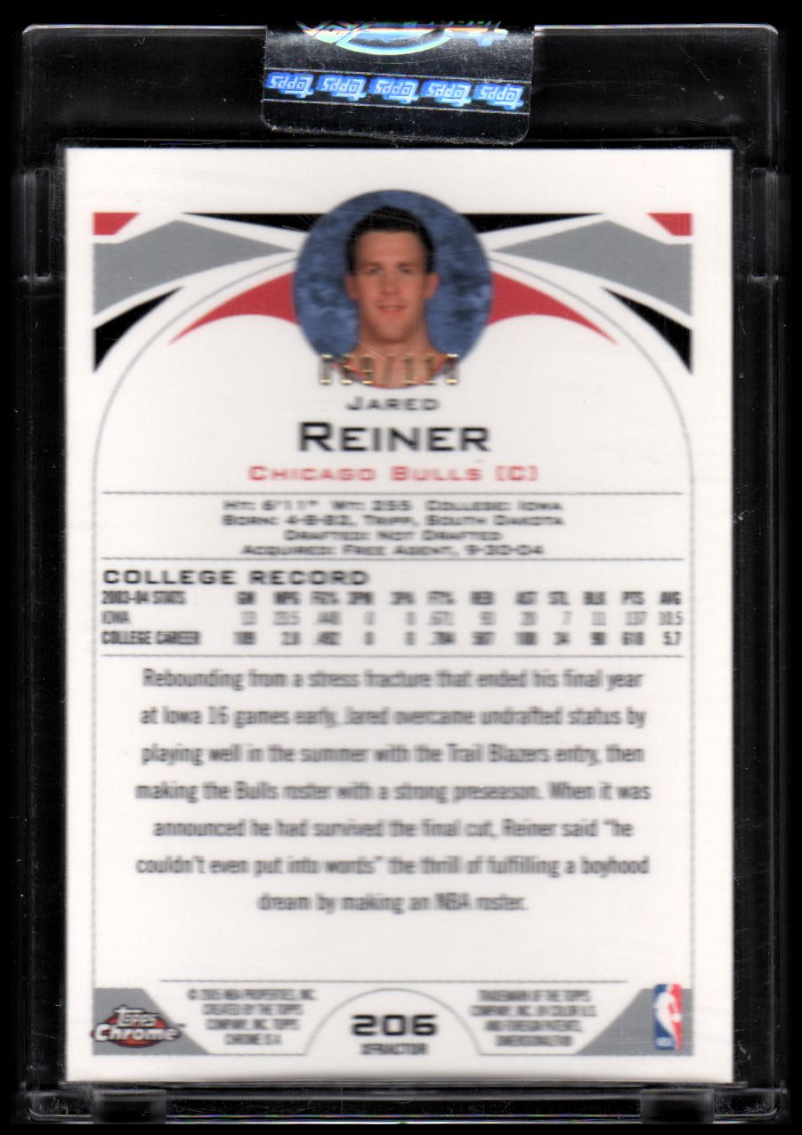 206⭐︎REVROS2004H 2004-05 Topps Chrome X-Fractors #206 Jared Reiner Uncirculated