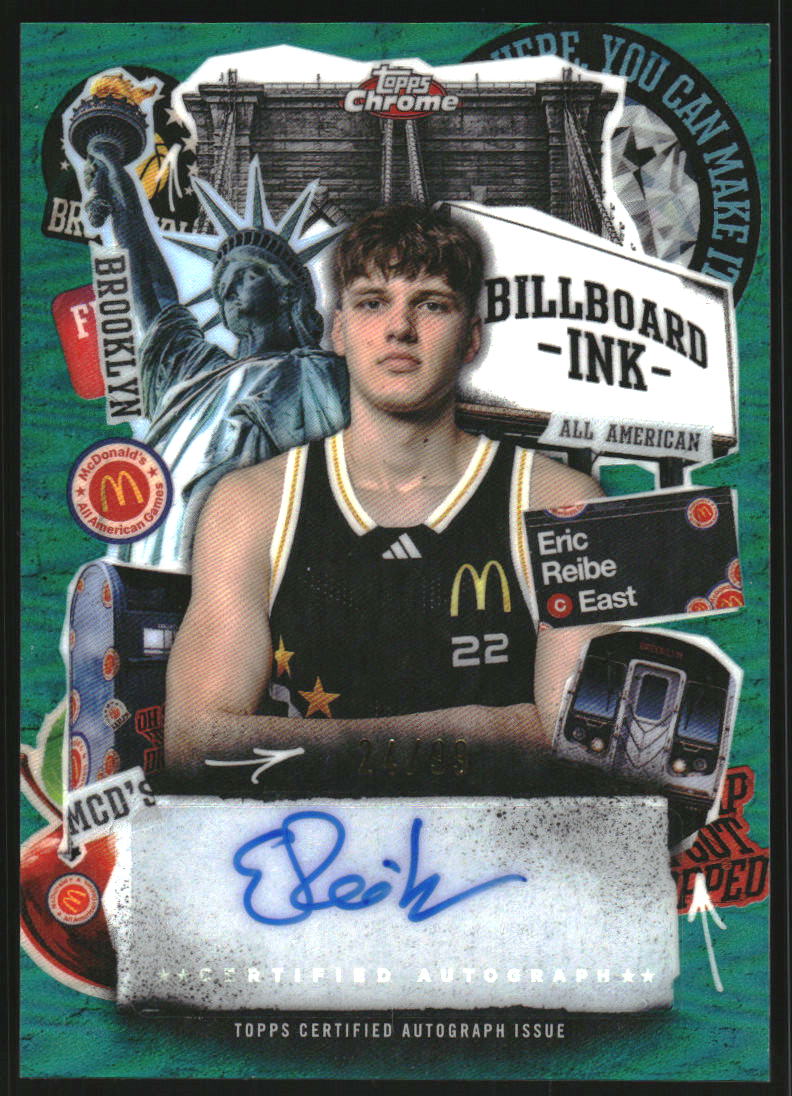 2025 Topps Chrome McDonald's All American Billboard Ink Green Refractors #BIER Eric Reibe Auto /99