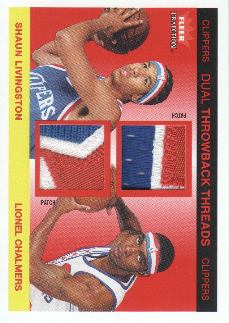 2004-05 Fleer Tradition Rookie Throwback Threads Dual Patches #5 Shaun Livingston/Lionel Chalmers