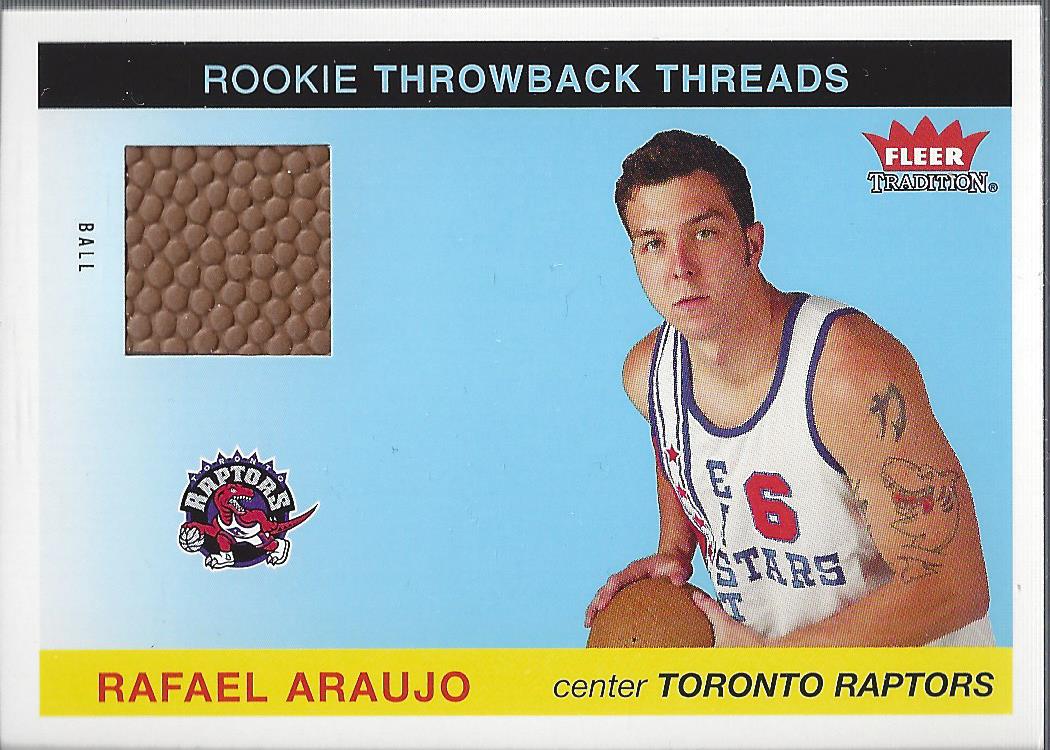2004-05 Fleer Tradition Rookie Throwback Threads Ball #8 Rafael Araujo