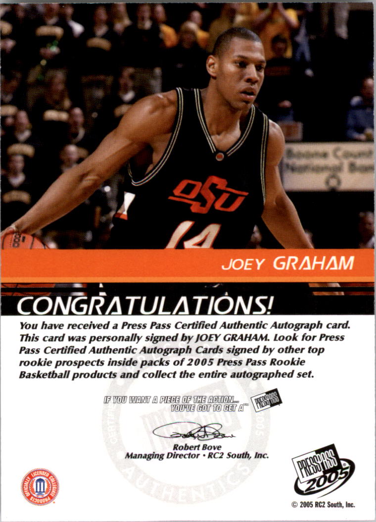 2005 Press Pass Autographs #JG Joey Graham back image