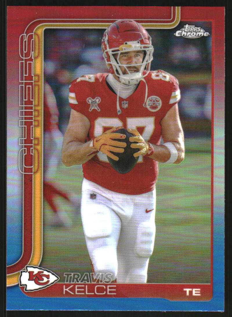 2025 Topps Chrome Red White and Blue Refractors #150 Travis Kelce