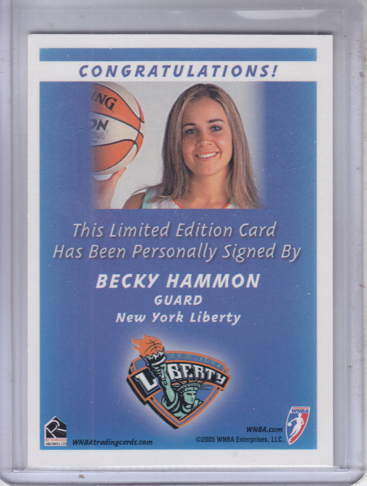 2005 WNBA Autographs #BH1 Becky Hammon Posed - NM-MT