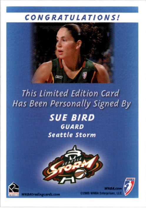  Sue Bird Autographed/Inscr GOAT Nike Basketball Jersey