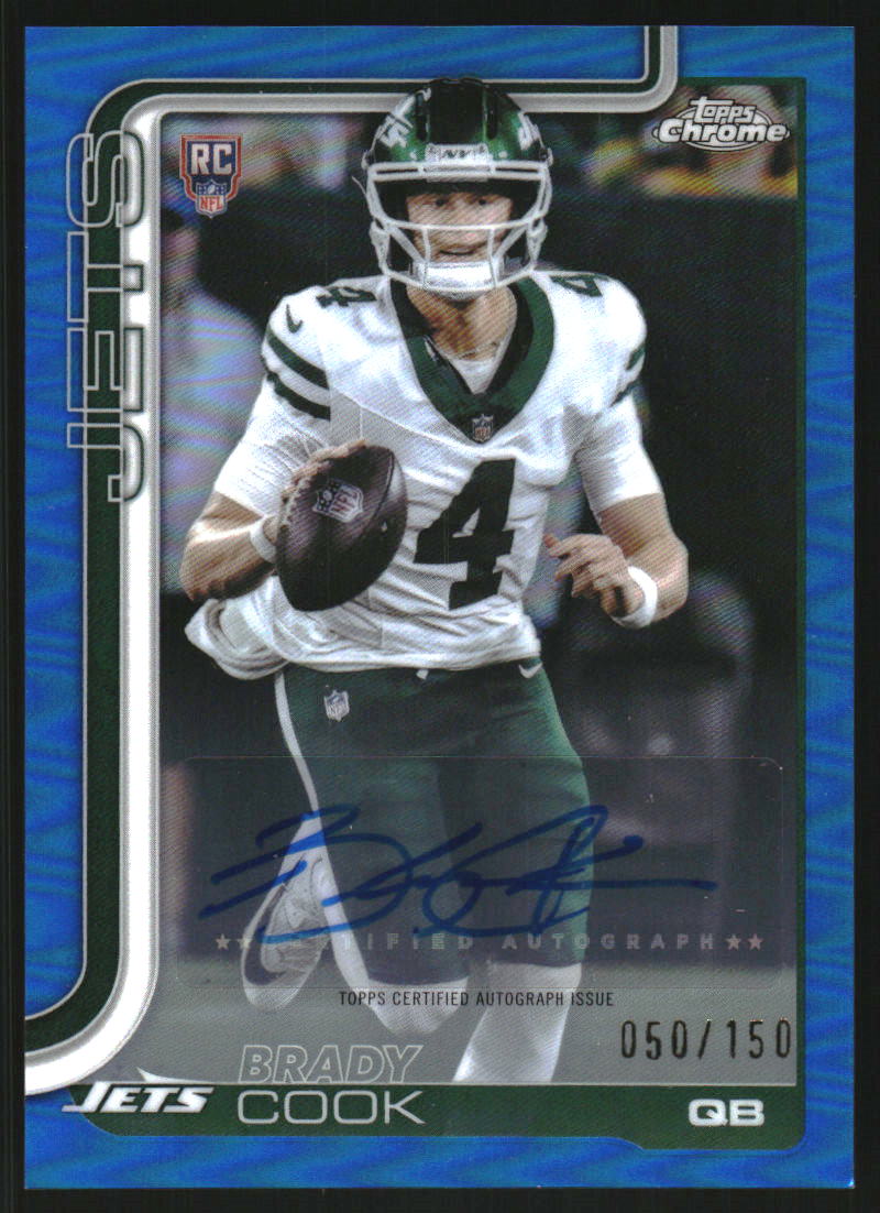2025 Topps Chrome Rookie Autographs Blue Refractors #RABCO Brady Cook Auto /150