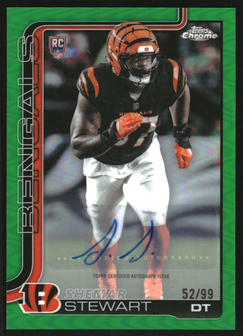 2025 Topps Chrome Rookie Autographs Green Refractors #RASS Shemar Stewart Auto /99