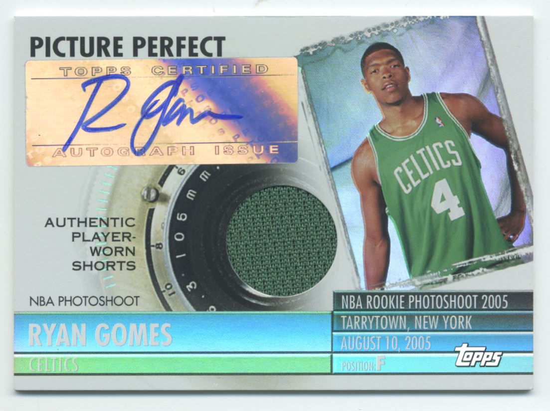 2005-06 Topps Big Game Picture Perfect Relics Autographs #RG2 Ryan Gomes Shorts