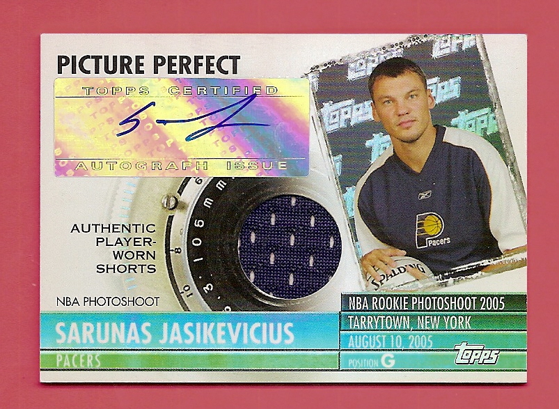 2005-06 Topps Big Game Picture Perfect Relics Autographs #SJ2 Sarunas Jasikevicius Shorts
