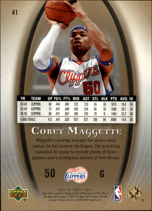 2005-06 Sweet Shot Gold #41 Corey Maggette