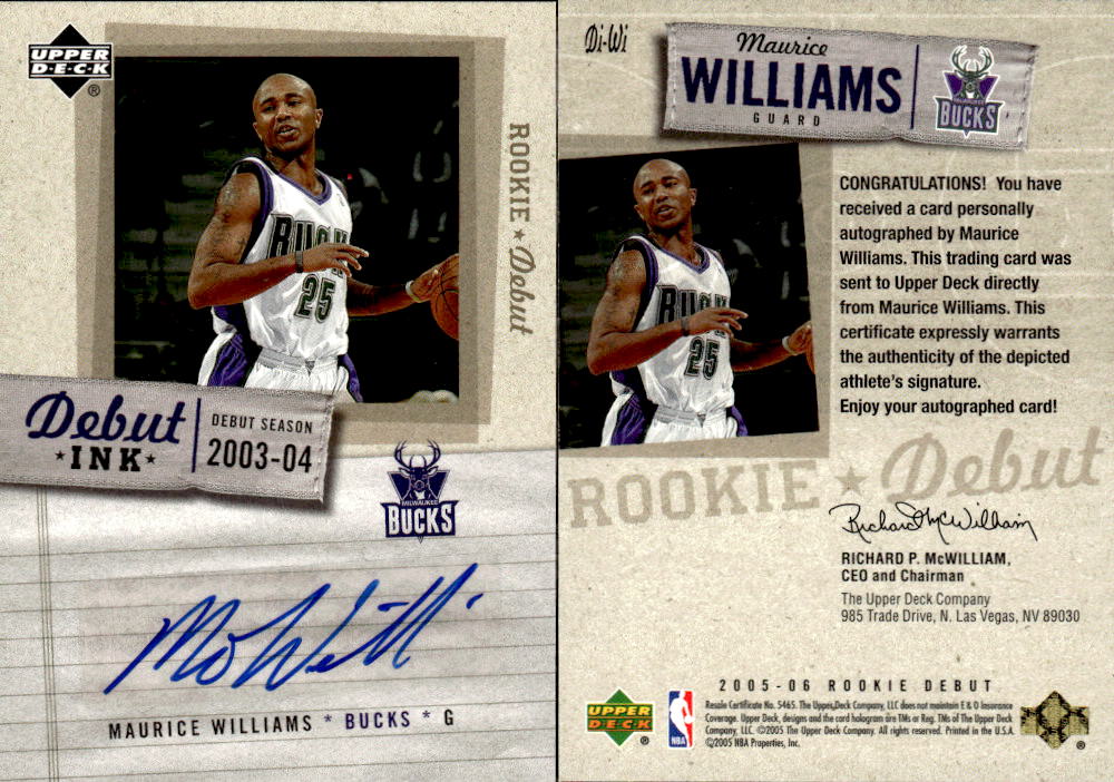 2005-06 Upper Deck Rookie Debut Ink #WI Maurice Williams