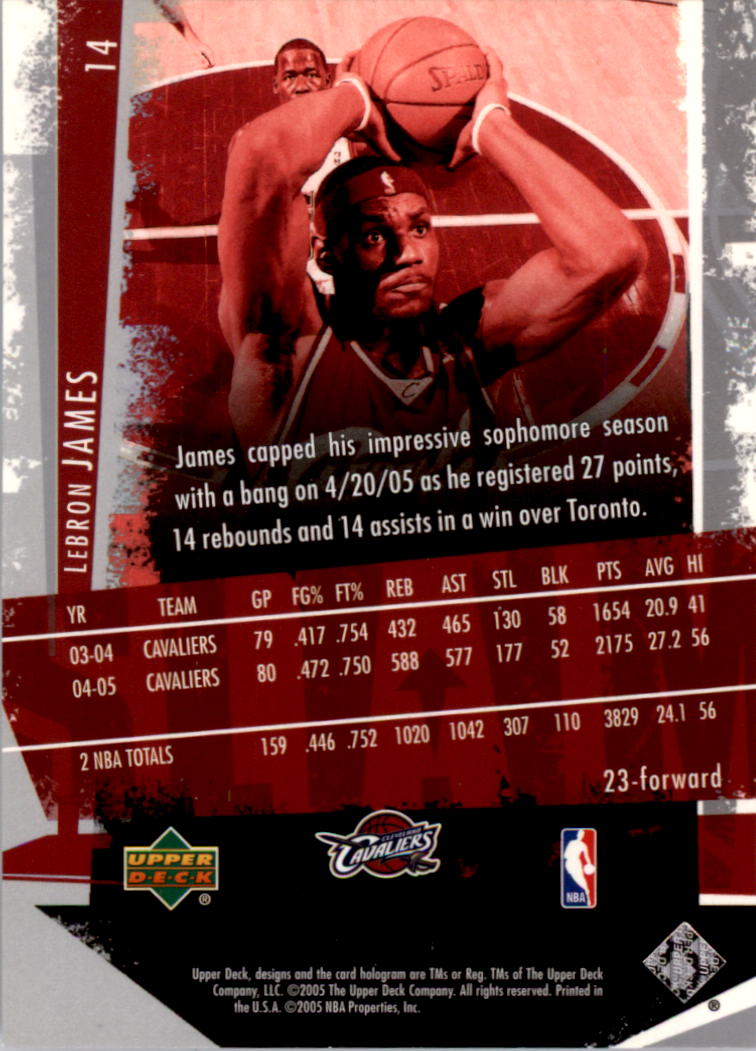 2005 upper deck lebron james