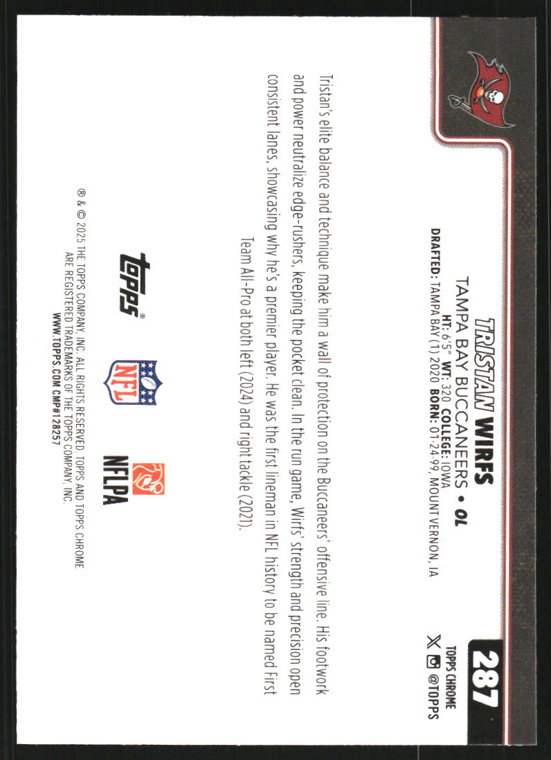 2025 Topps Chrome Neon Pulse Refractors #287 Tristan Wirfs /400