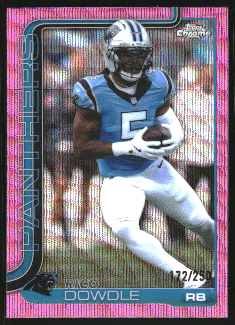 2025 Topps Chrome Pink Wave Refractors #43 Rico Dowdle /250