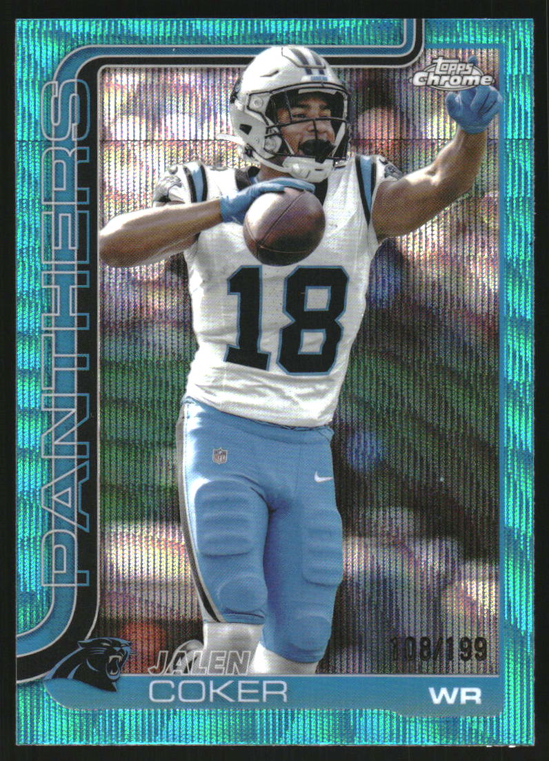 2025 Topps Chrome Aqua Wave Refractors #39 Jalen Coker /199