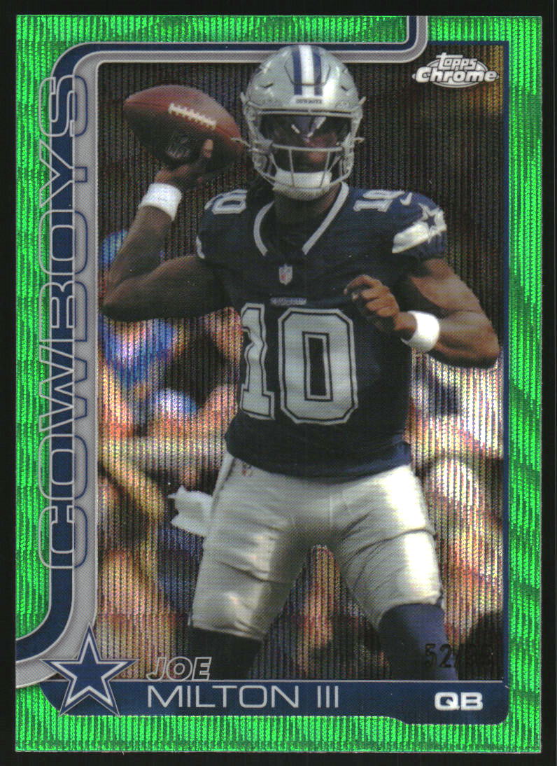 2025 Topps Chrome Green Wave Refractors #85 Joe Milton III /99