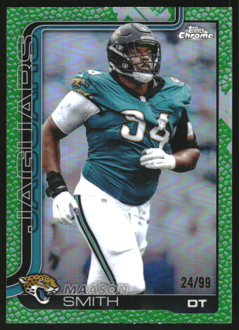 2025 Topps Chrome Football Leather Green Refractors #140 Maason Smith /99