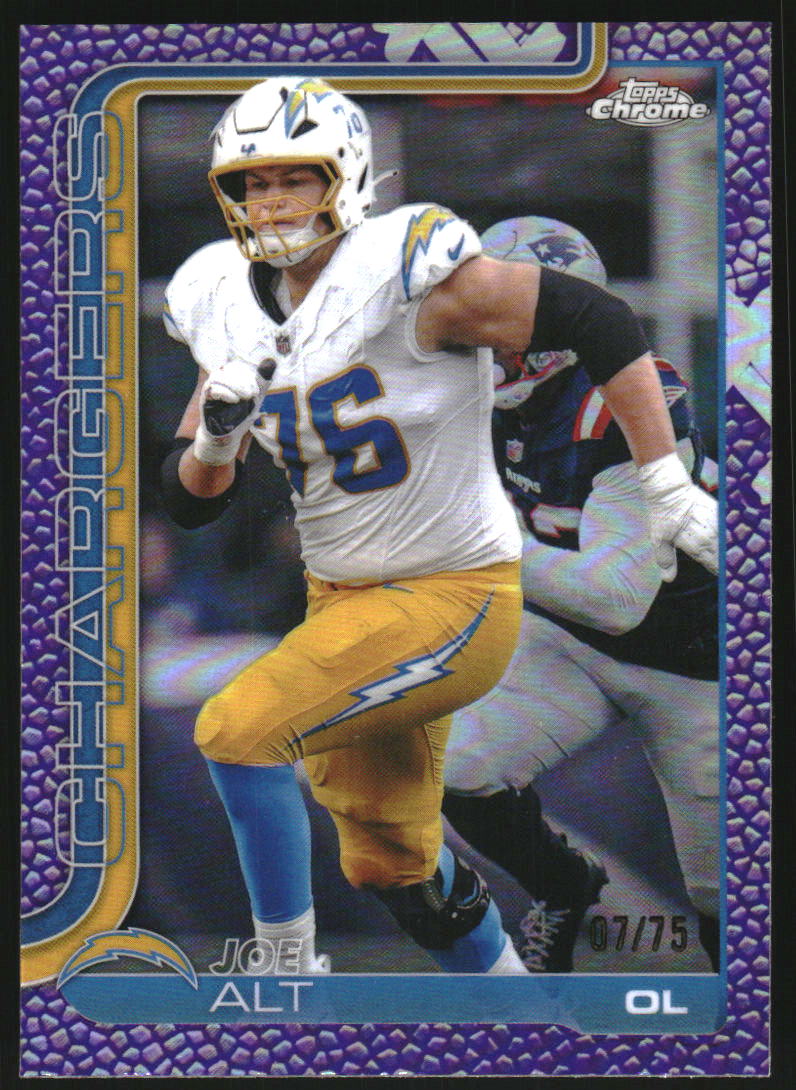 2025 Topps Chrome Football Leather Purple Refractors #157 Joe Alt /75