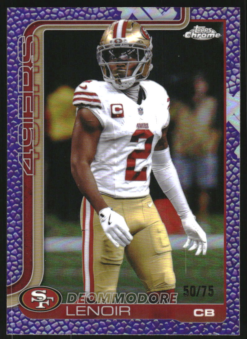 2025 Topps Chrome Football Leather Purple Refractors #269 Deommodore Lenoir /75