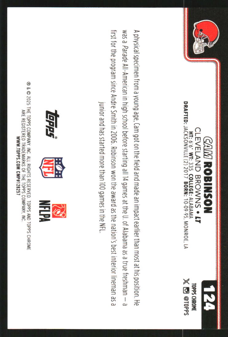 2025 Topps Chrome Gold Geometric Refractors #124 Cam Robinson /50