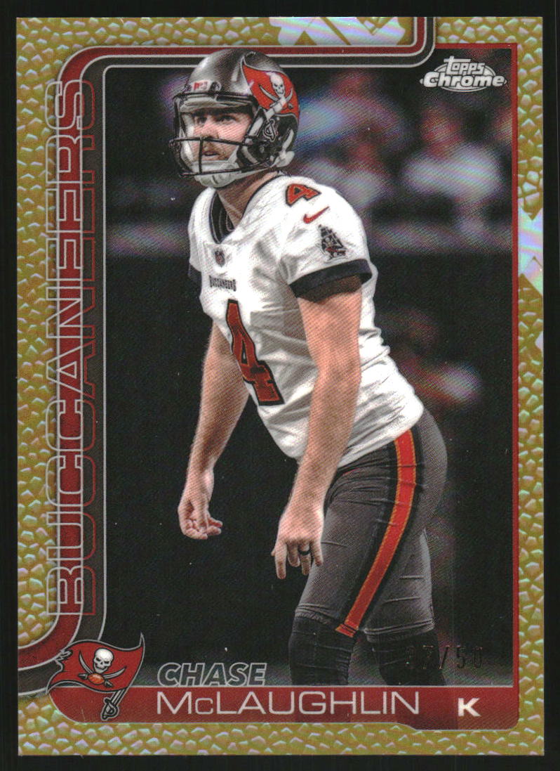 2025 Topps Chrome Football Leather Gold Refractors #288 Chase McLaughlin /50