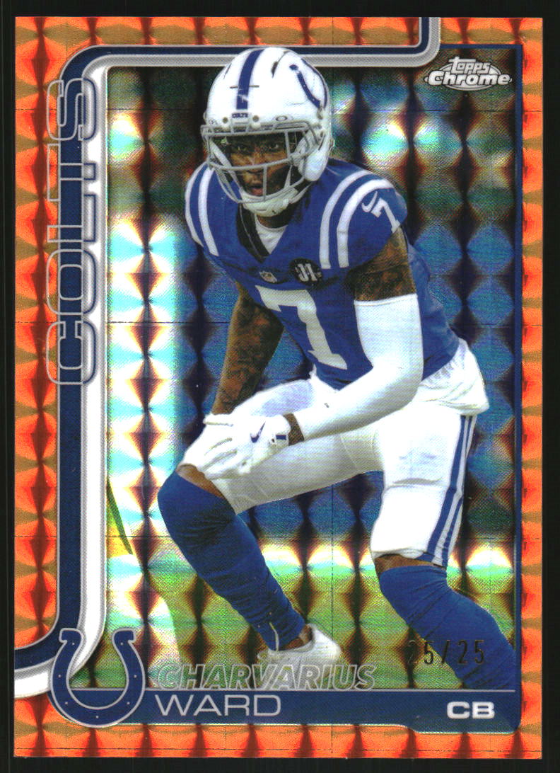 2025 Topps Chrome Orange Geometric Refractors #129 Charvarius Ward /25