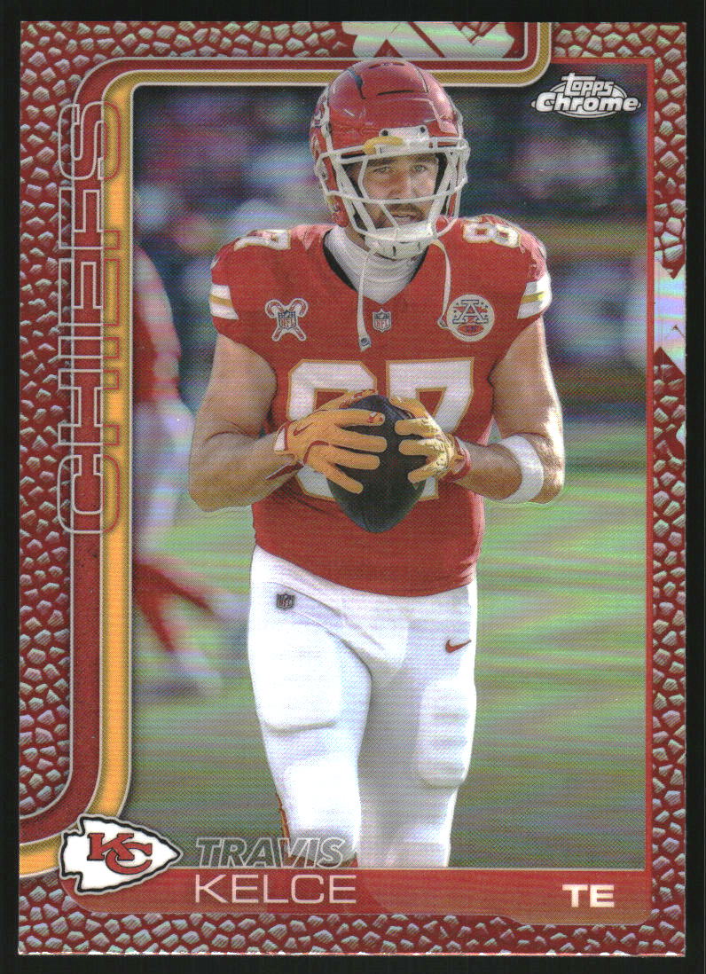 2025 Topps Chrome Football Leather Refractors #150 Travis Kelce